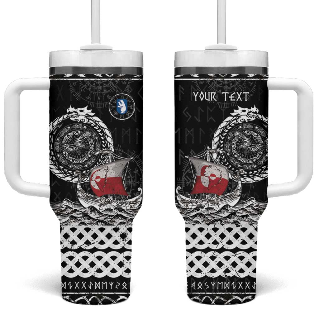 Personalized Viking Greenland Tumbler With Handle Greenlander Viking Ship