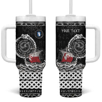 Personalized Viking Greenland Tumbler With Handle Greenlander Viking Ship