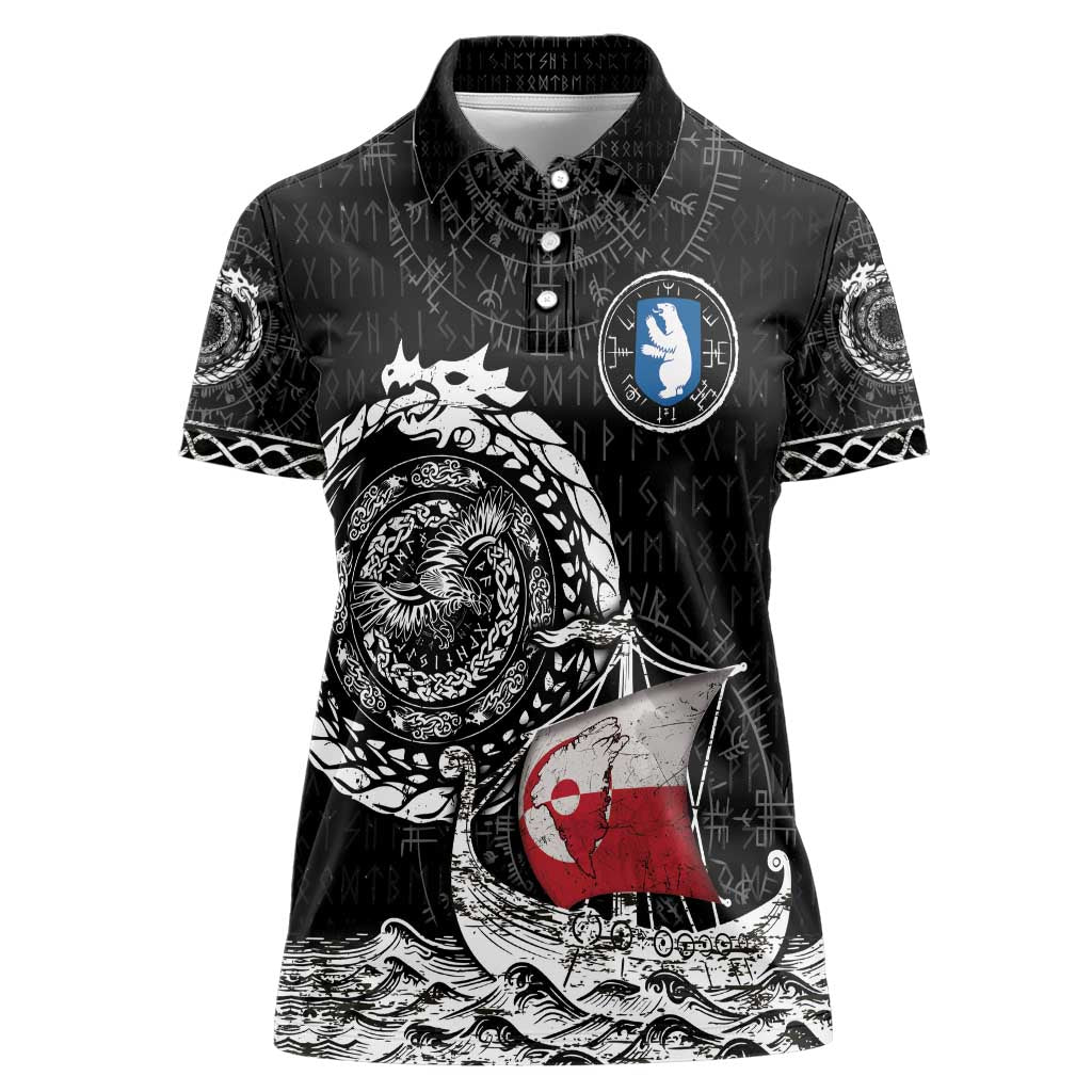 Personalized Viking Greenland Women Polo Shirt Greenlander Viking Ship