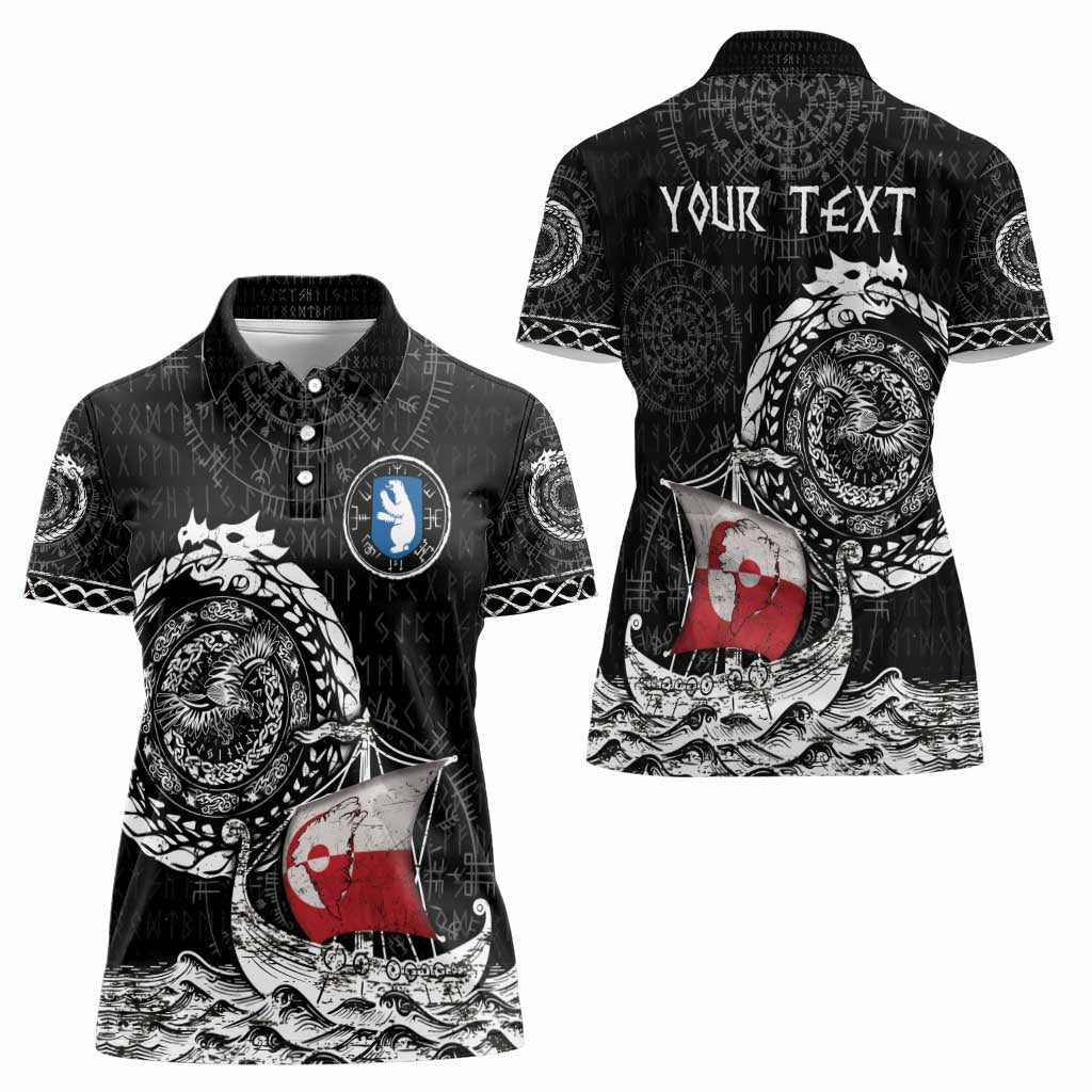 Personalized Viking Greenland Women Polo Shirt Greenlander Viking Ship