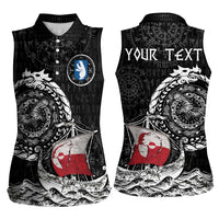 Personalized Viking Greenland Women Sleeveless Polo Shirt Greenlander Viking Ship