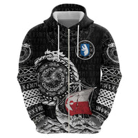Personalized Viking Greenland Zip Hoodie Greenlander Viking Ship