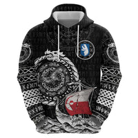 Personalized Viking Greenland Zip Hoodie Greenlander Viking Ship