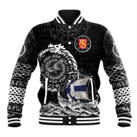 Personalized Viking Finland Baseball Jacket Finnish Viking Ship