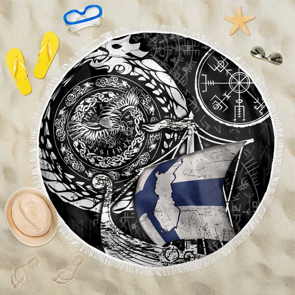 Viking Finland Beach Blanket Finnish Viking Ship