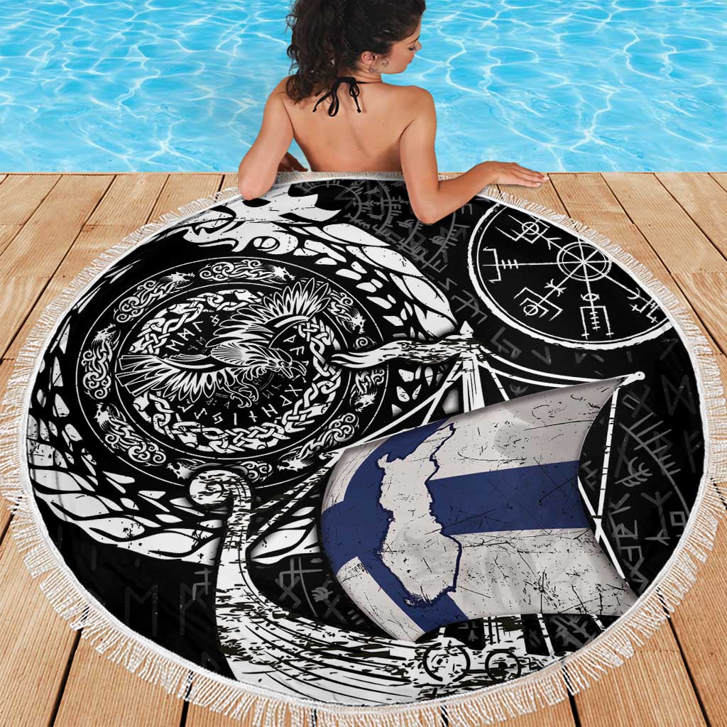Viking Finland Beach Blanket Finnish Viking Ship