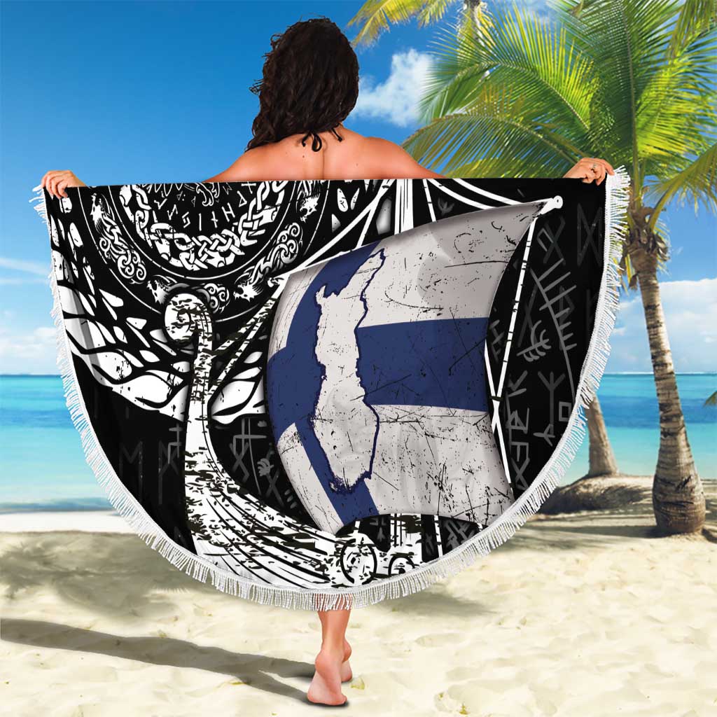 Viking Finland Beach Blanket Finnish Viking Ship