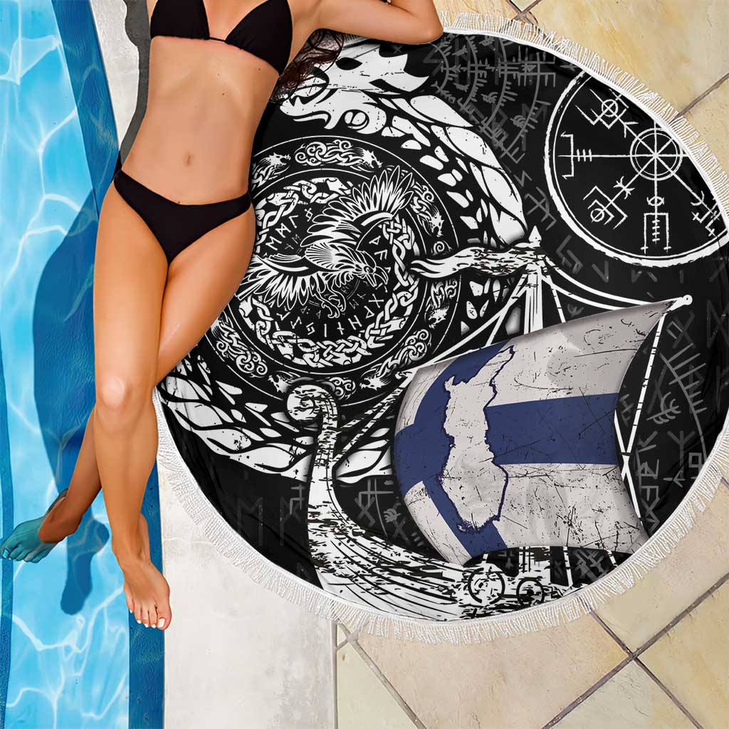 Viking Finland Beach Blanket Finnish Viking Ship