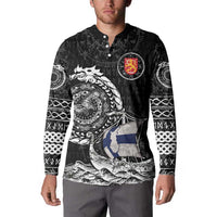 Personalized Viking Finland Button Sweatshirt Finnish Viking Ship