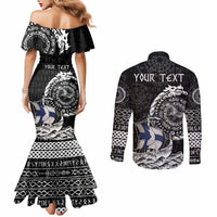Personalized Viking Finland Couples Matching Mermaid Dress and Long Sleeve Button Shirt Finnish Viking Ship