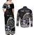 Personalized Viking Finland Couples Matching Off Shoulder Maxi Dress and Long Sleeve Button Shirt Finnish Viking Ship