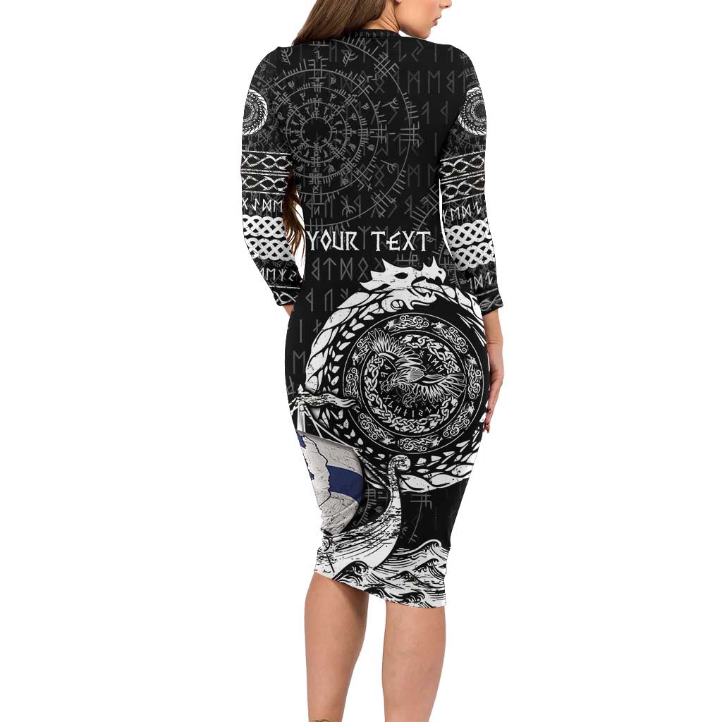 Personalized Viking Finland Family Matching Long Sleeve Bodycon Dress and Hawaiian Shirt Finnish Viking Ship