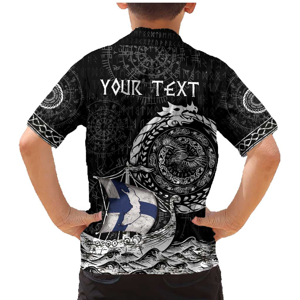 Personalized Viking Finland Family Matching Mermaid Dress and Hawaiian Shirt Finnish Viking Ship