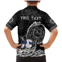 Personalized Viking Finland Family Matching Mermaid Dress and Hawaiian Shirt Finnish Viking Ship