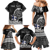Personalized Viking Finland Family Matching Mermaid Dress and Hawaiian Shirt Finnish Viking Ship