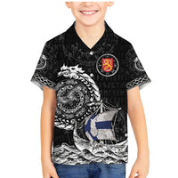 Personalized Viking Finland Family Matching Mermaid Dress and Hawaiian Shirt Finnish Viking Ship