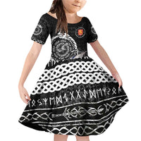 Personalized Viking Finland Family Matching Off Shoulder Short Dress and Hawaiian Shirt Finnish Viking Ship