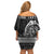 Personalized Viking Finland Family Matching Off Shoulder Short Dress and Hawaiian Shirt Finnish Viking Ship