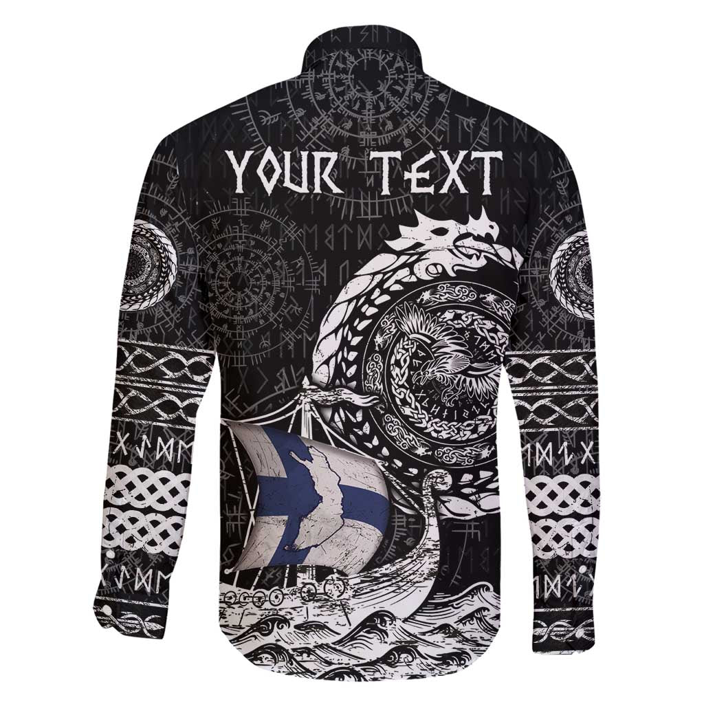 Personalized Viking Finland Family Matching Short Sleeve Bodycon Dress and Hawaiian Shirt Finnish Viking Ship