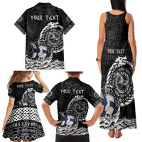Personalized Viking Finland Family Matching Tank Maxi Dress and Hawaiian Shirt Finnish Viking Ship