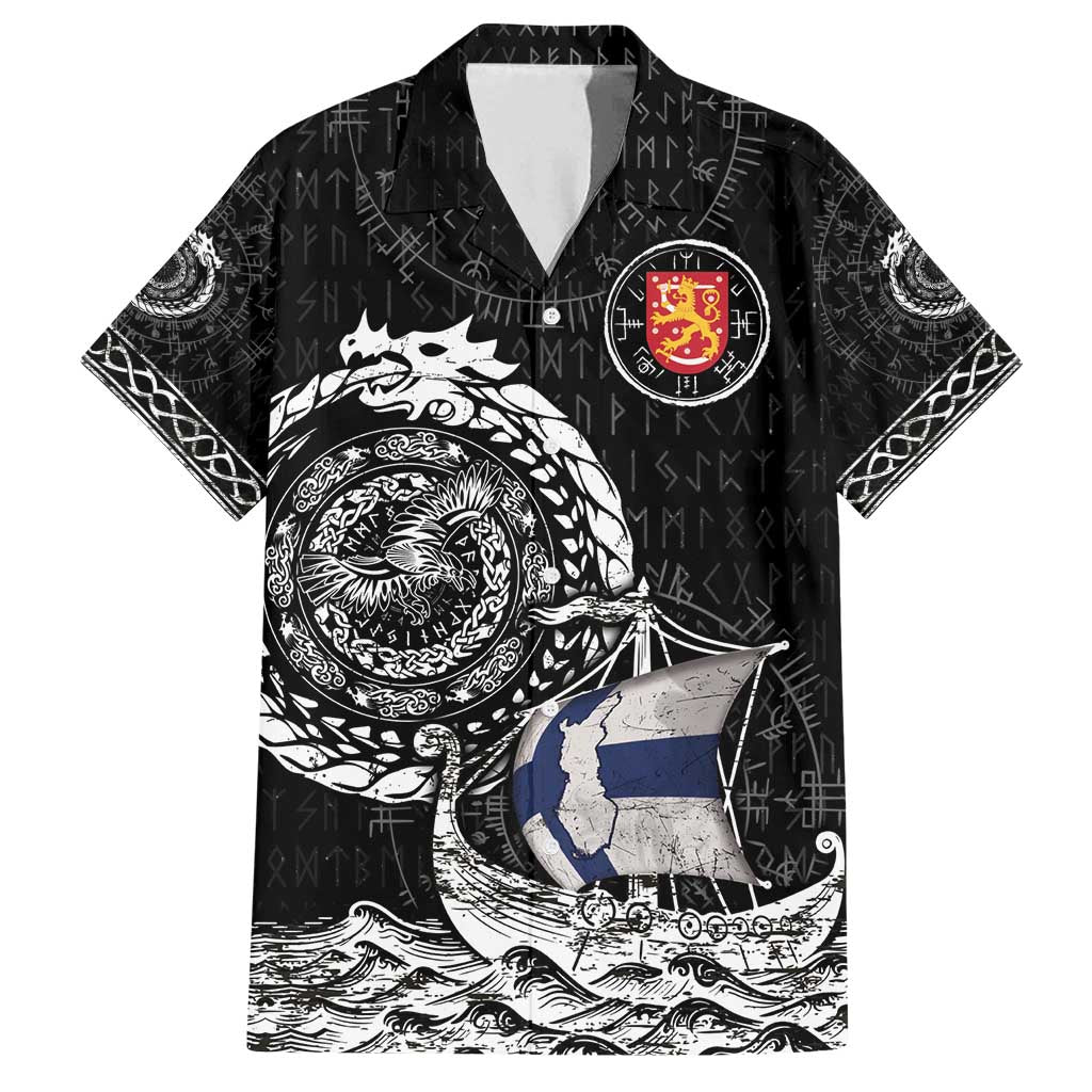 Personalized Viking Finland Family Matching Tank Maxi Dress and Hawaiian Shirt Finnish Viking Ship