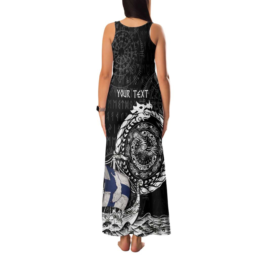 Personalized Viking Finland Family Matching Tank Maxi Dress and Hawaiian Shirt Finnish Viking Ship