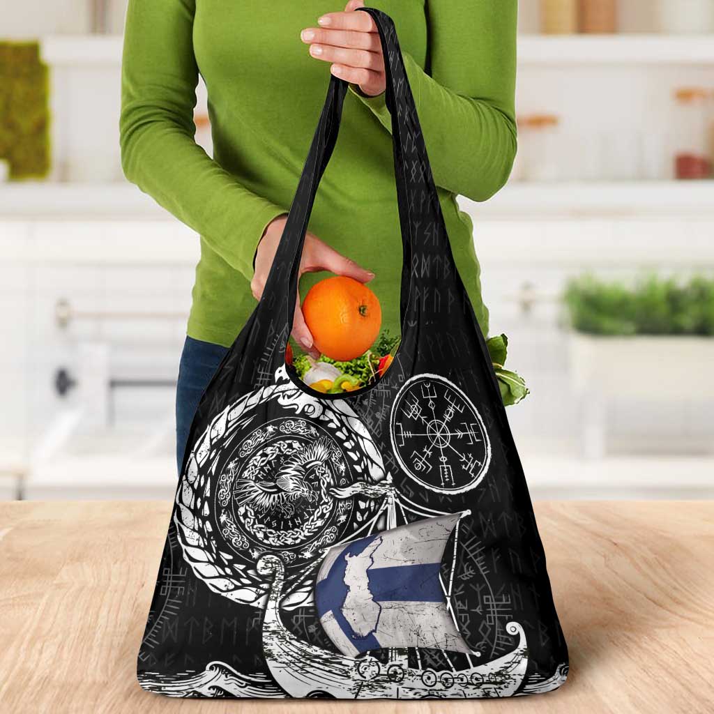 Viking Finland Grocery Bag Finnish Viking Ship