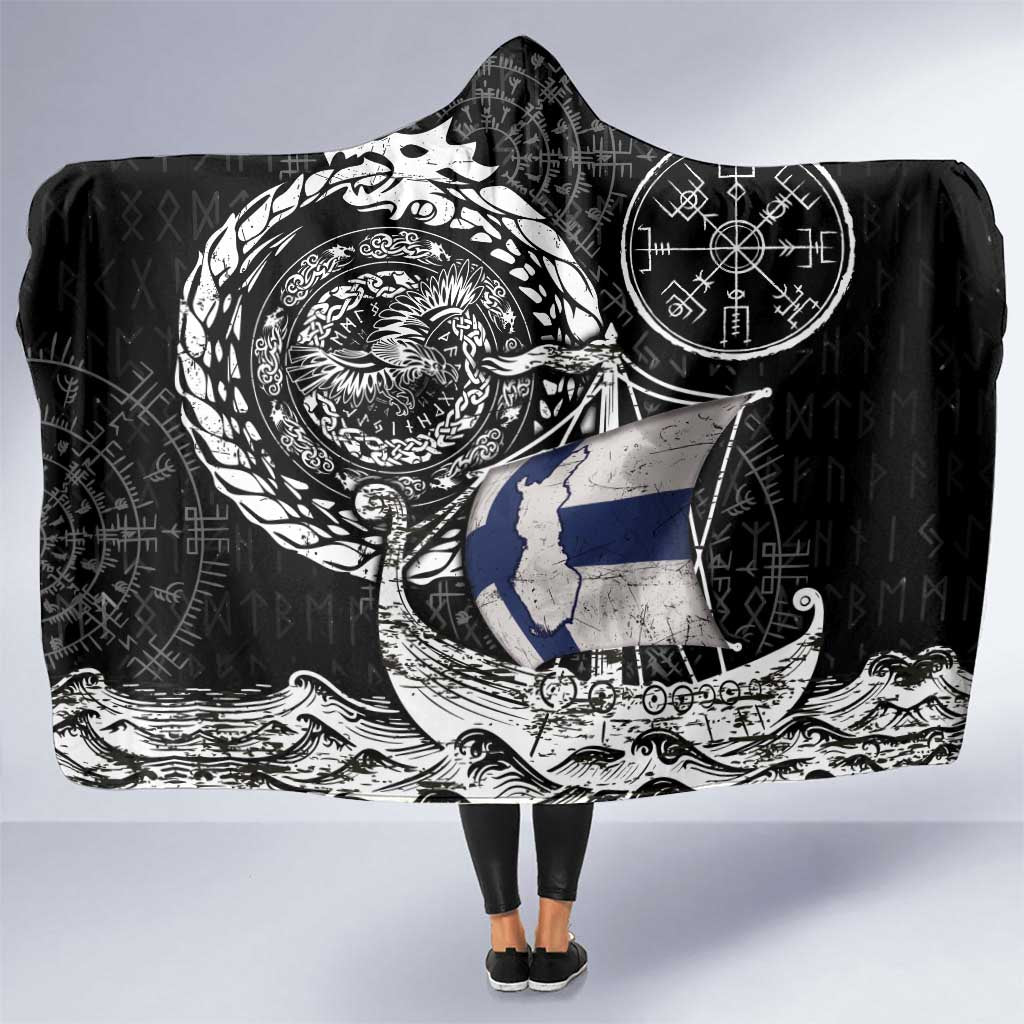 Viking Finland Hooded Blanket Finnish Viking Ship