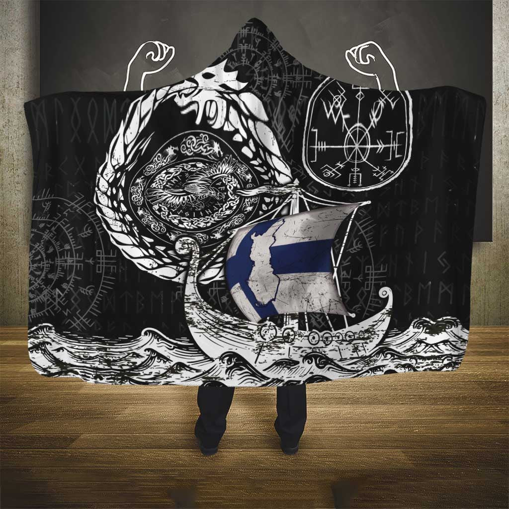 Viking Finland Hooded Blanket Finnish Viking Ship
