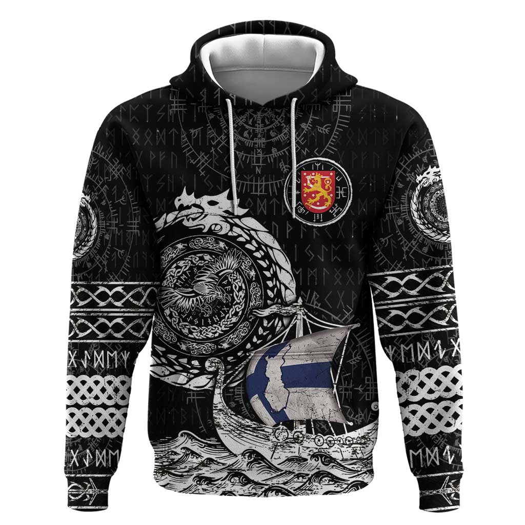 Personalized Viking Finland Hoodie Finnish Viking Ship