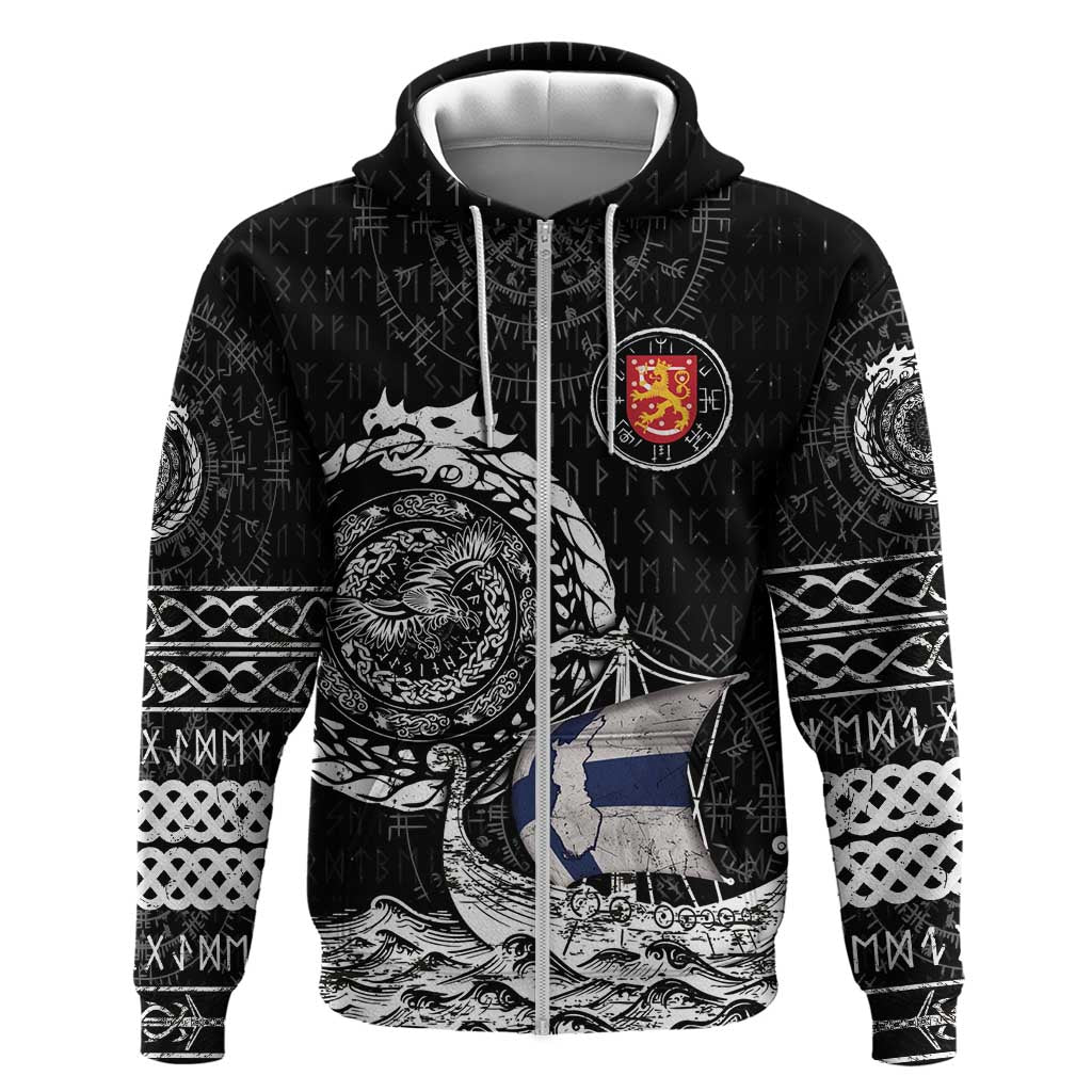 Personalized Viking Finland Hoodie Finnish Viking Ship