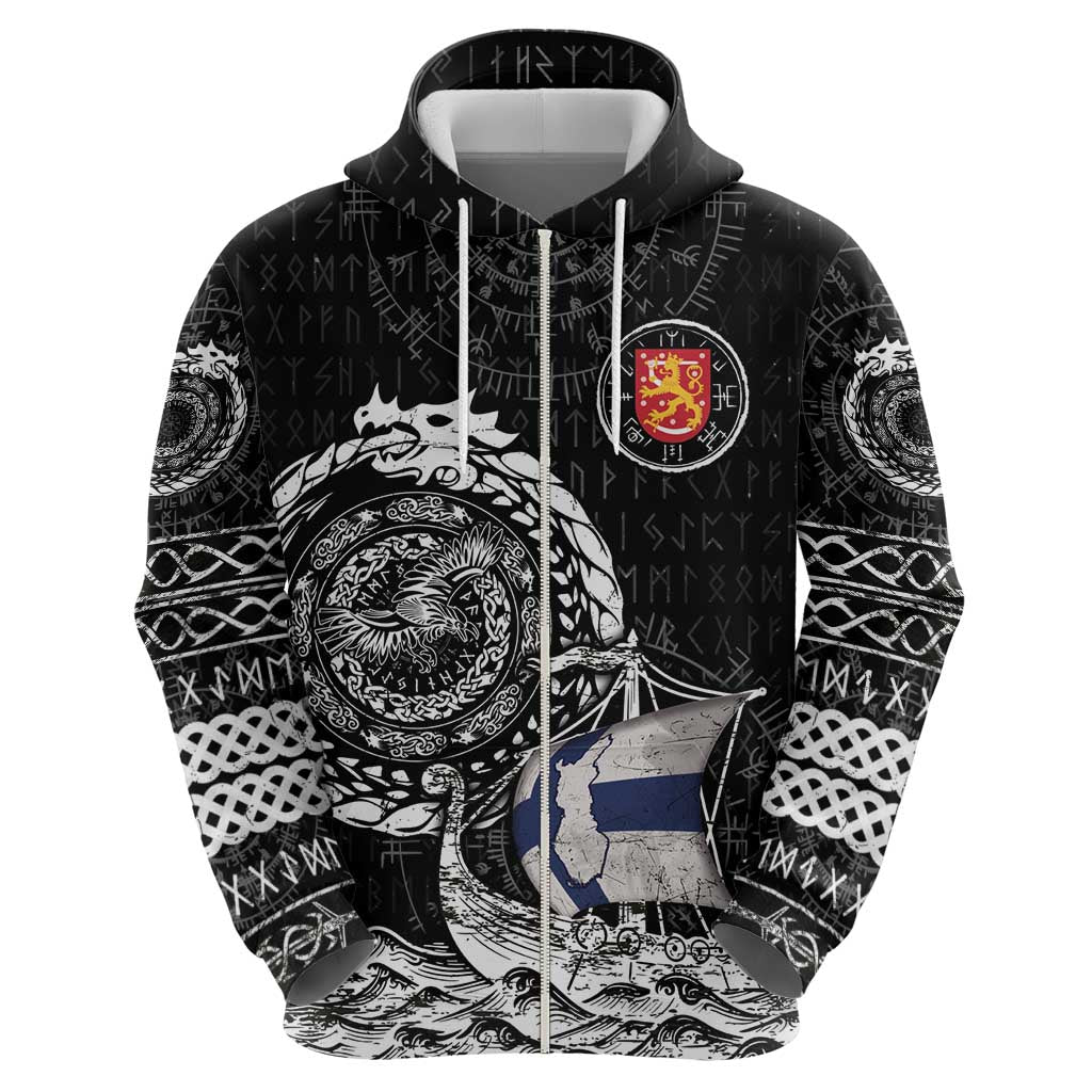 Personalized Viking Finland Hoodie Finnish Viking Ship