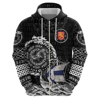 Personalized Viking Finland Hoodie Finnish Viking Ship