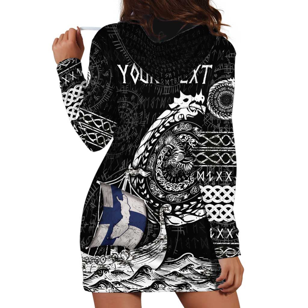 Personalized Viking Finland Hoodie Dress Finnish Viking Ship