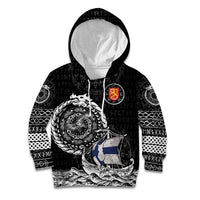 Personalized Viking Finland Kid Hoodie Finnish Viking Ship