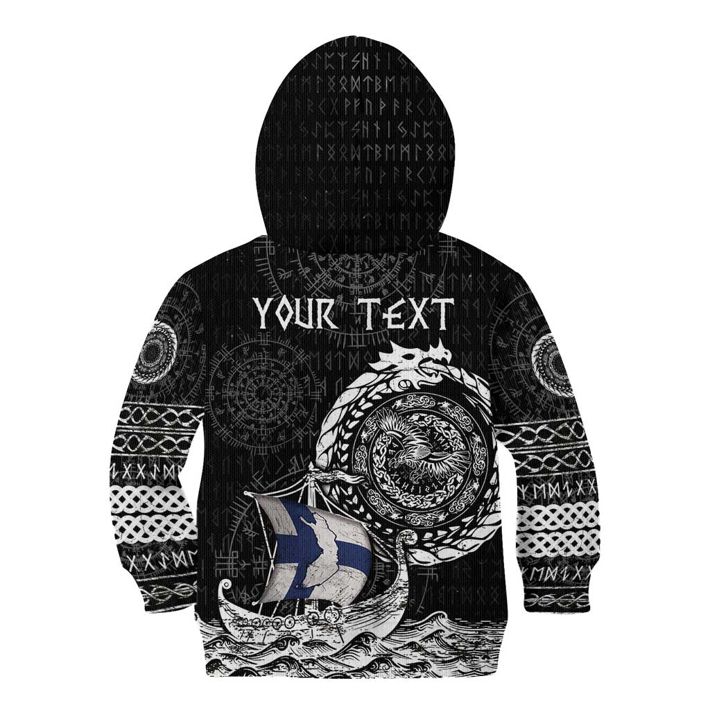 Personalized Viking Finland Kid Hoodie Finnish Viking Ship