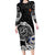 Personalized Viking Finland Long Sleeve Bodycon Dress Finnish Viking Ship