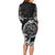 Personalized Viking Finland Long Sleeve Bodycon Dress Finnish Viking Ship