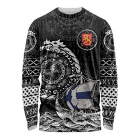 Personalized Viking Finland Long Sleeve Shirt Finnish Viking Ship