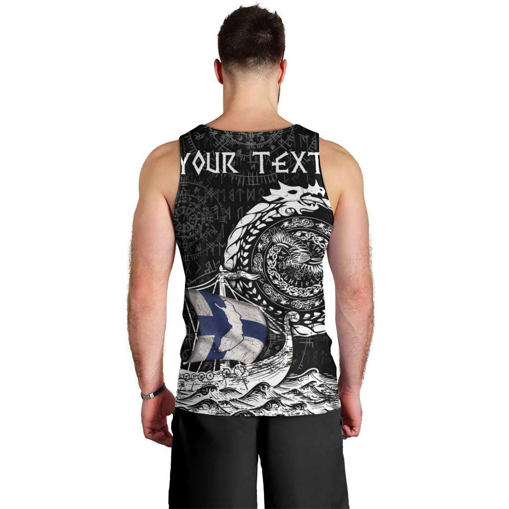 Personalized Viking Finland Men Tank Top Finnish Viking Ship