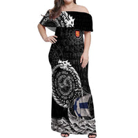 Personalized Viking Finland Off Shoulder Maxi Dress Finnish Viking Ship
