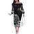 Personalized Viking Finland Off The Shoulder Long Sleeve Dress Finnish Viking Ship