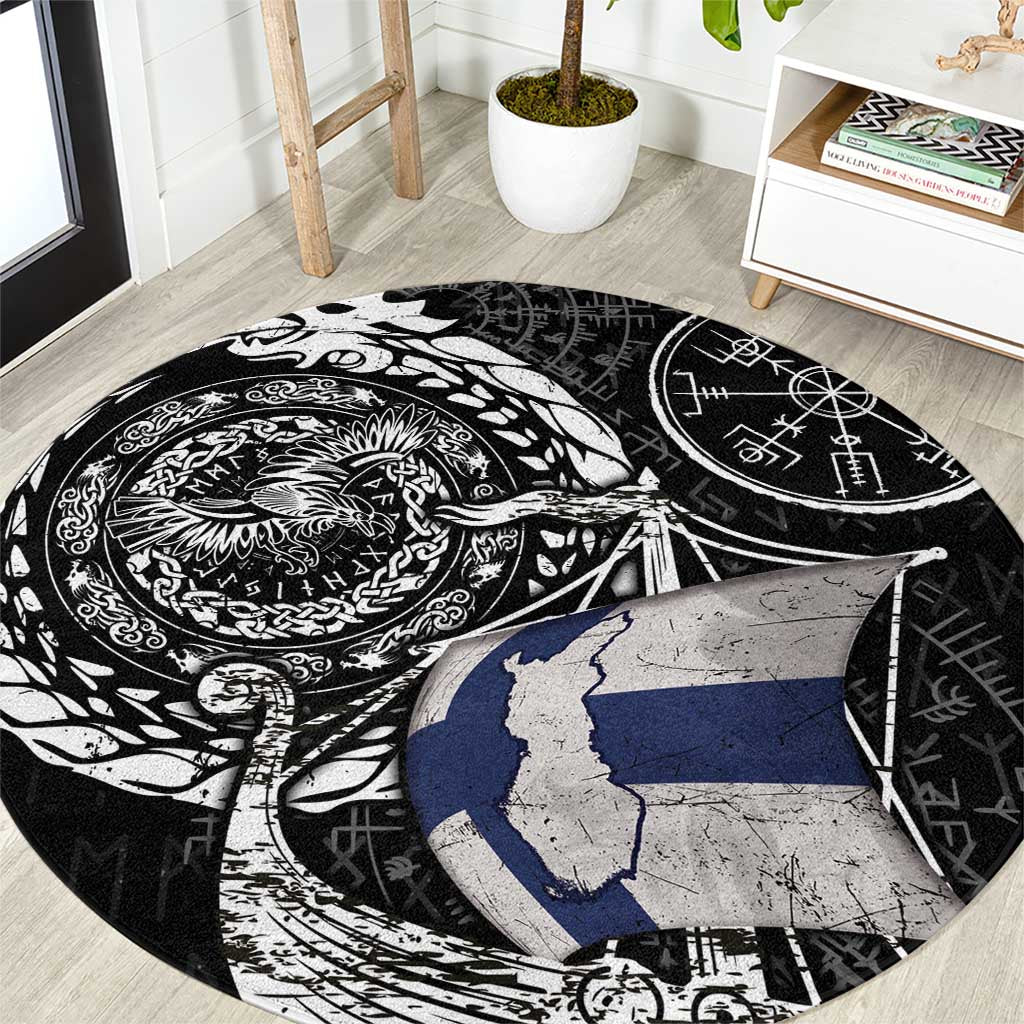 Viking Finland Round Carpet Finnish Viking Ship