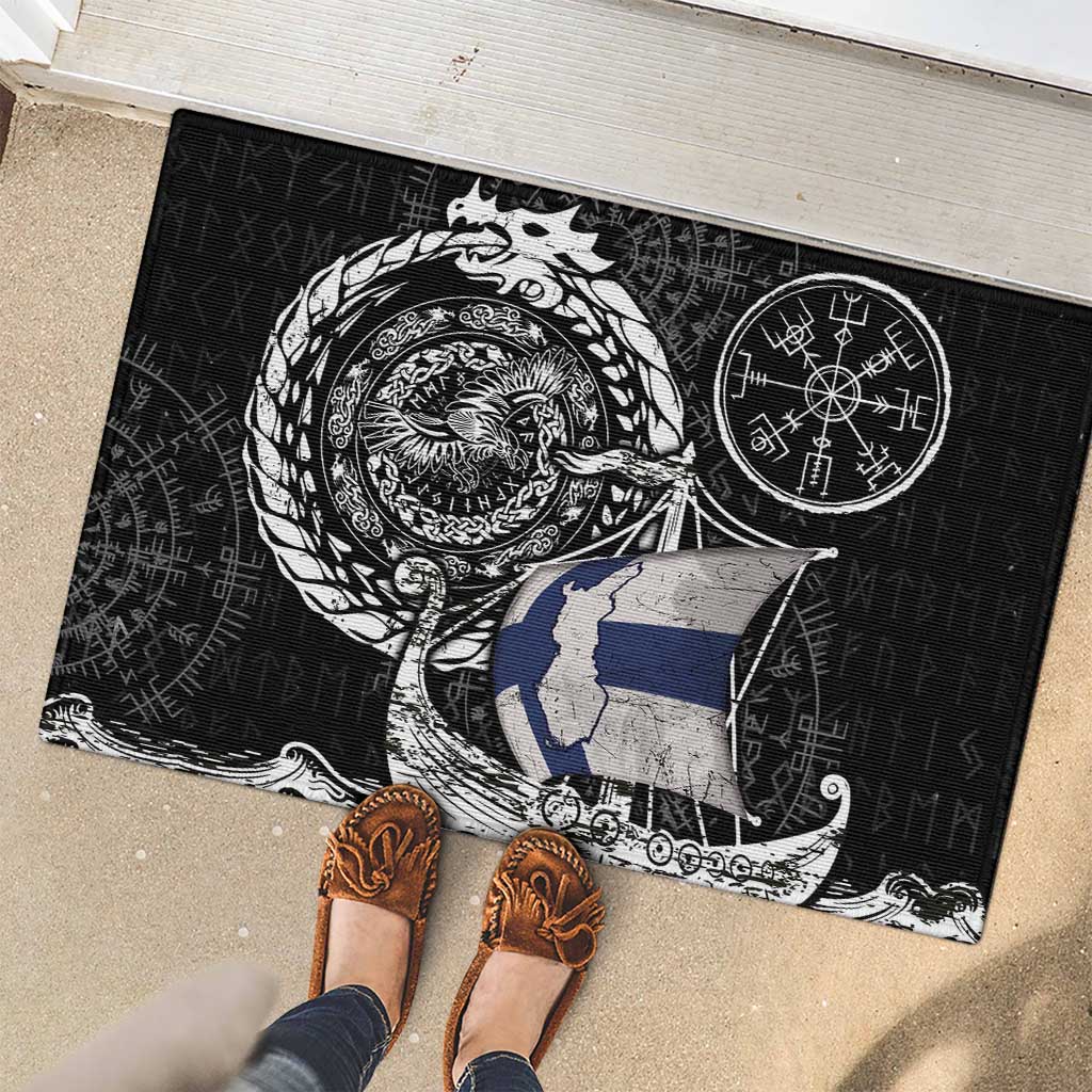 Viking Finland Rubber Doormat Finnish Viking Ship