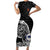 Personalized Viking Finland Short Sleeve Bodycon Dress Finnish Viking Ship