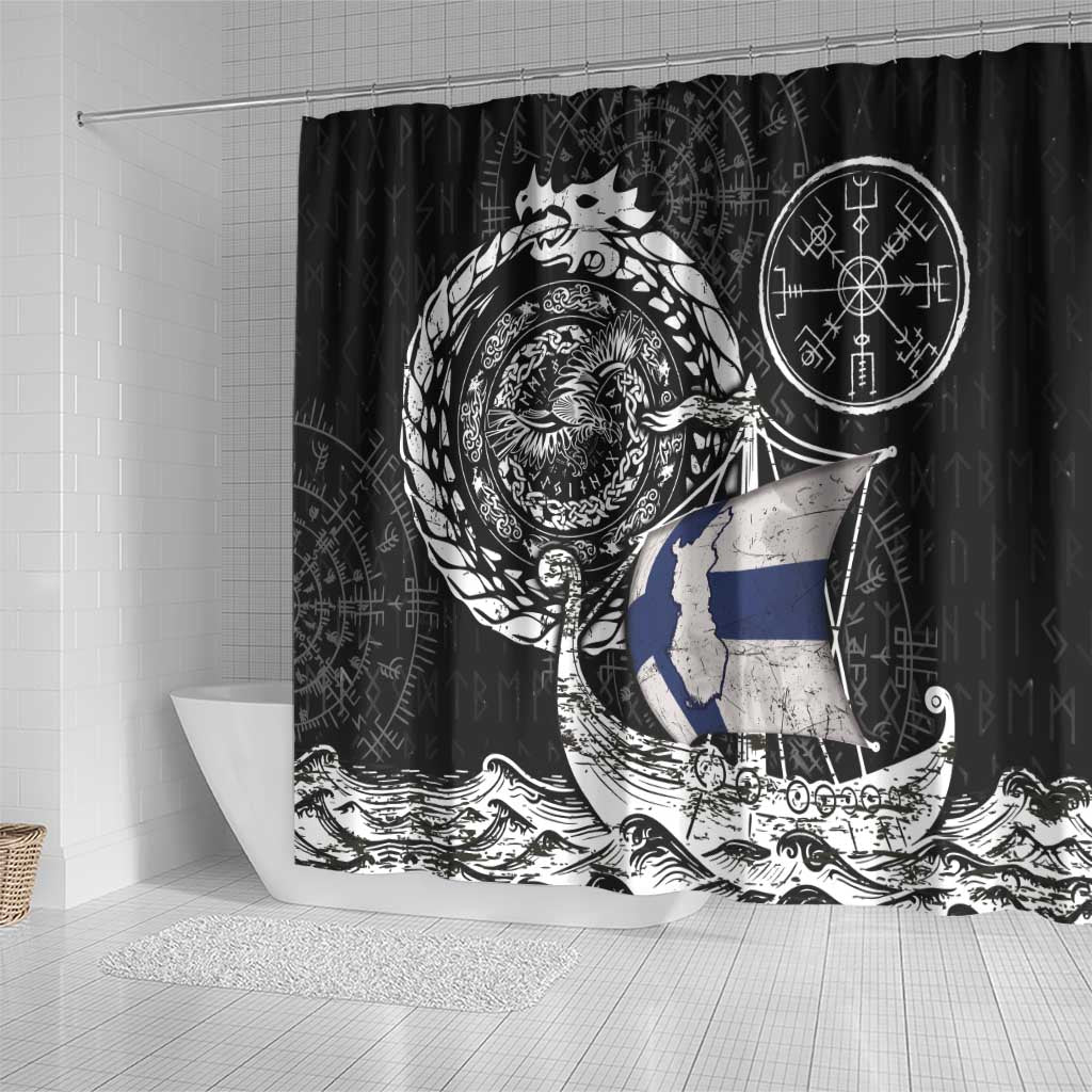 Viking Finland Shower Curtain Finnish Viking Ship