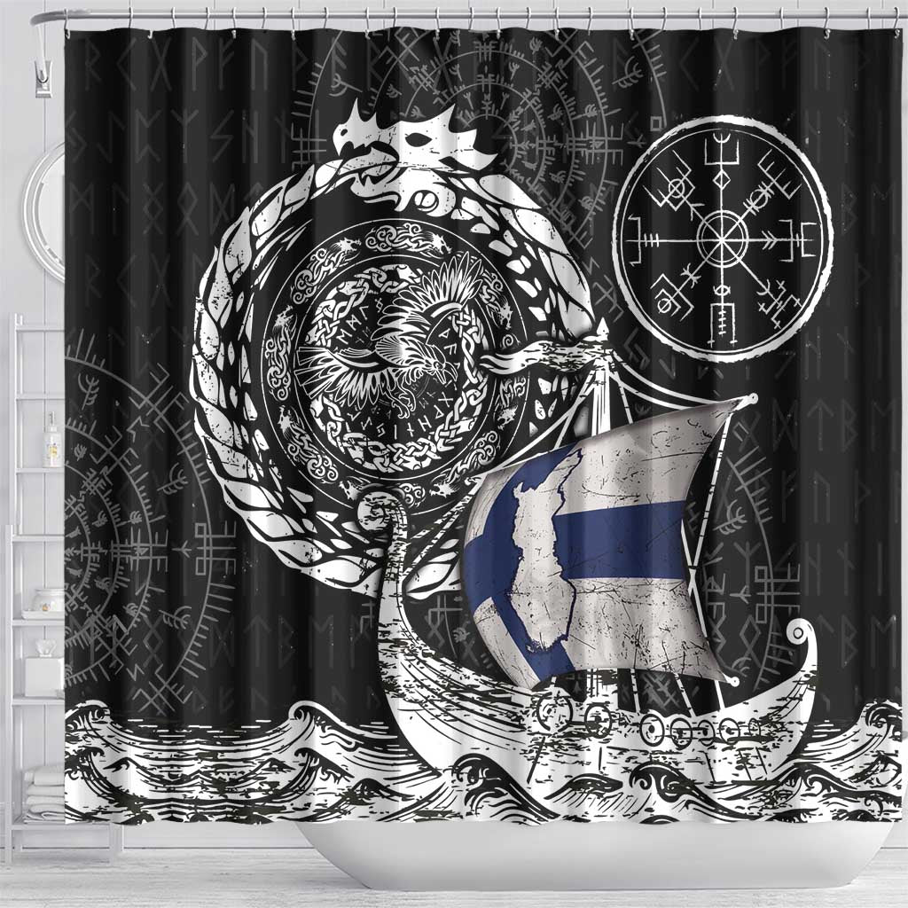 Viking Finland Shower Curtain Finnish Viking Ship