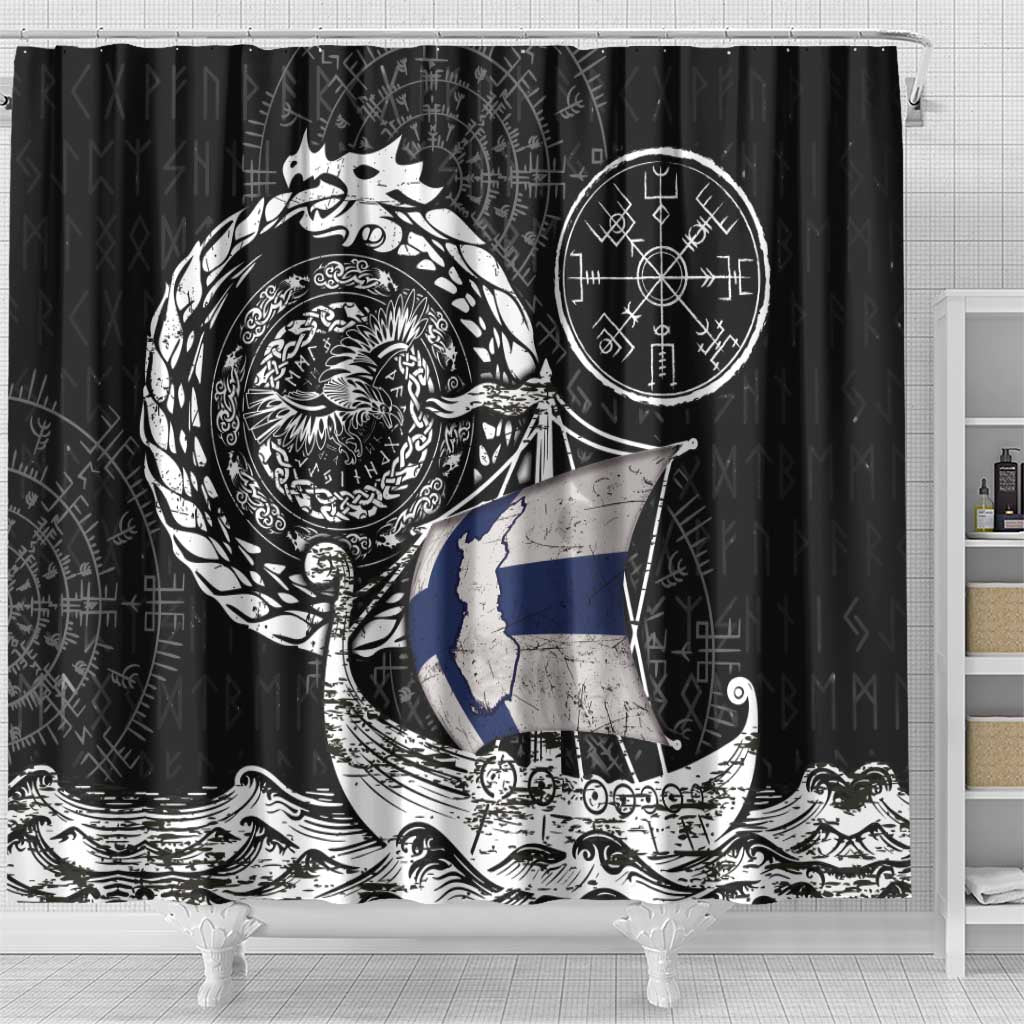 Viking Finland Shower Curtain Finnish Viking Ship