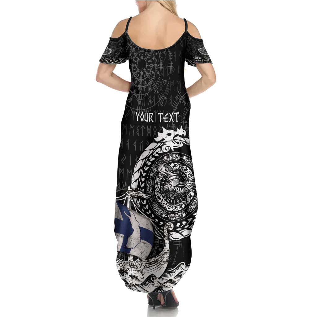 Personalized Viking Finland Summer Maxi Dress Finnish Viking Ship