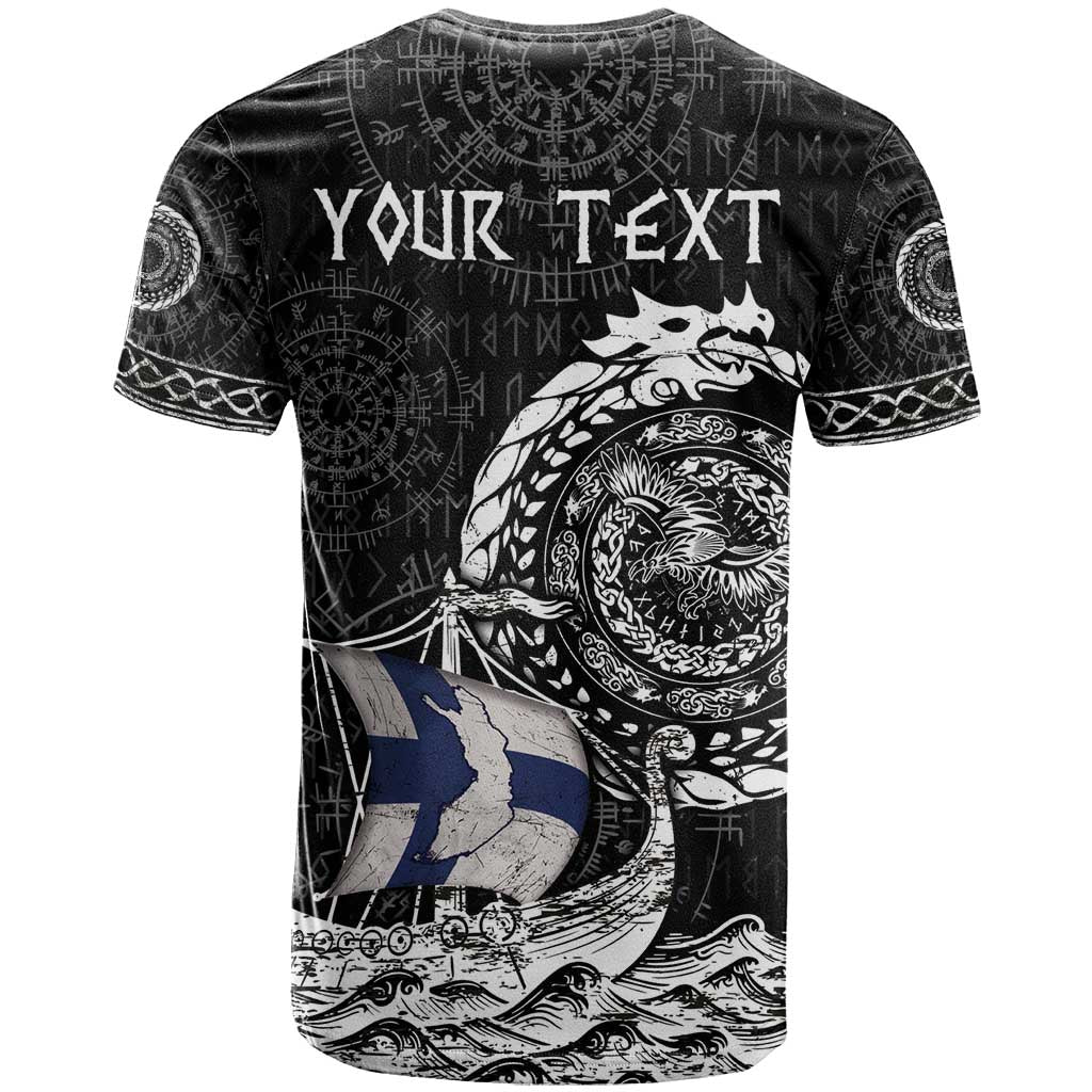 Personalized Viking Finland T Shirt Finnish Viking Ship